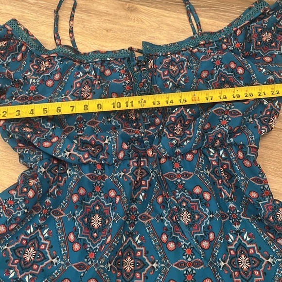 Purple Snow midi off shoulder dress size 2X southwestern Aztec print fit flare - Picture 12 of 12